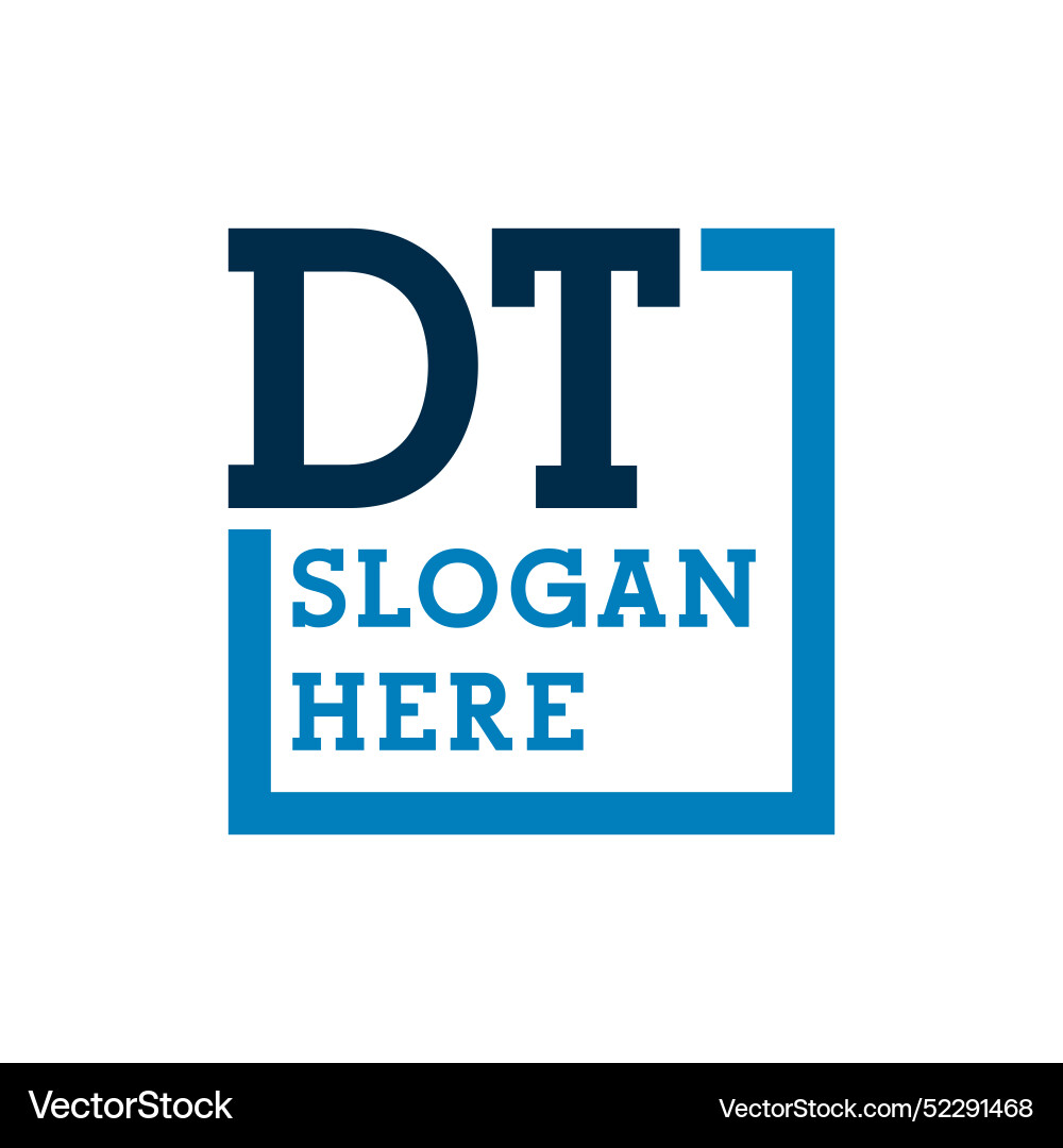 Minimal initials logo letters d and t dt initial Vector Image