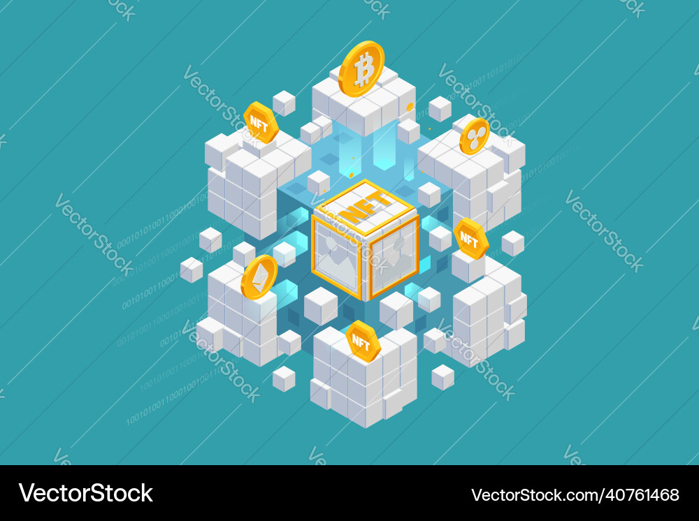 NFT Blockchain Technology vector image