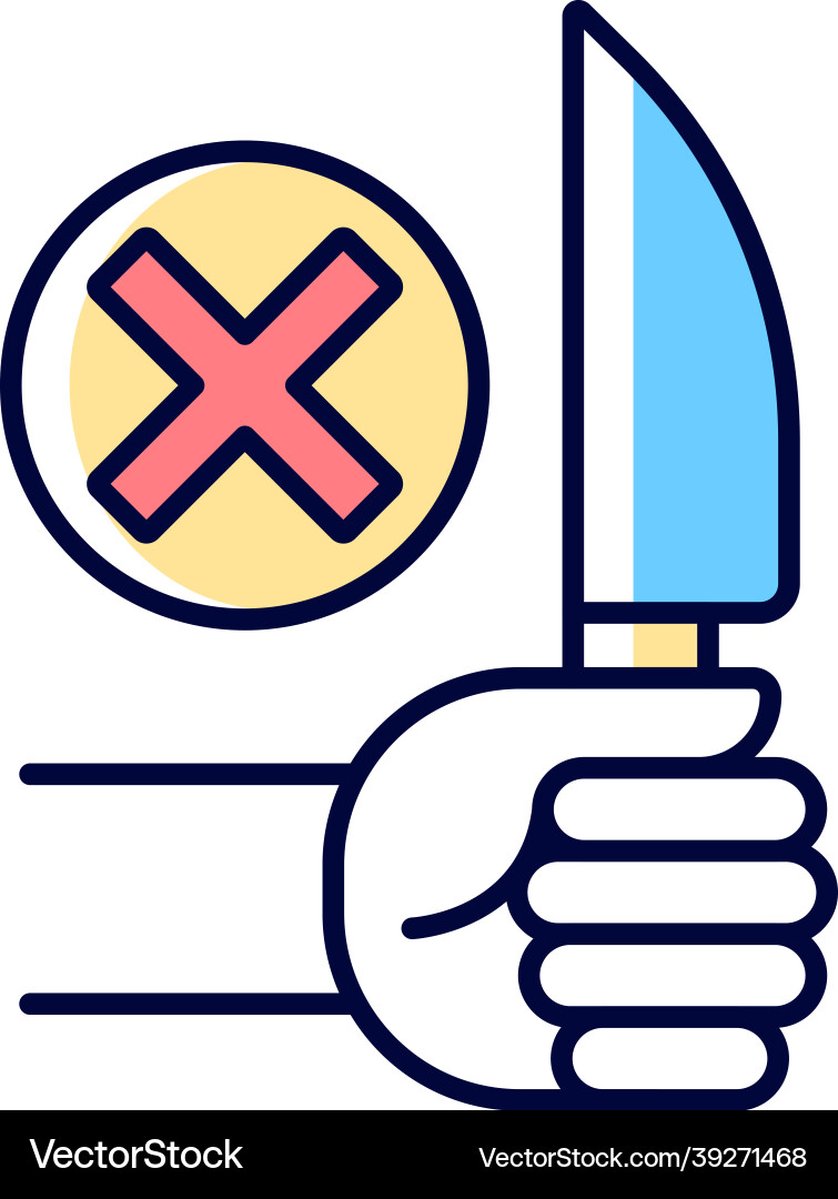 No sharp objects rgb color manual label icon No sharp objects rgb color manual label icon vector image