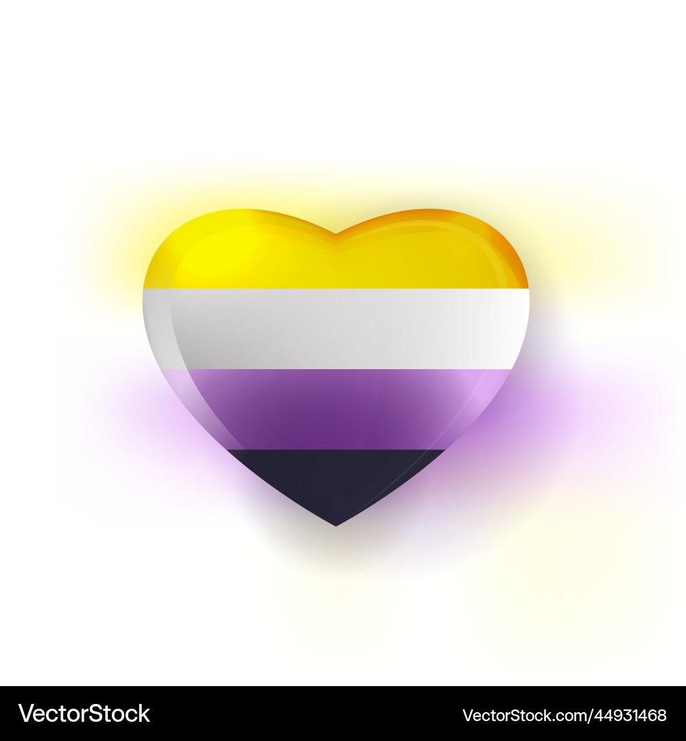 Non-binary pride heart sign editable Non-binary pride heart sign editable vector image