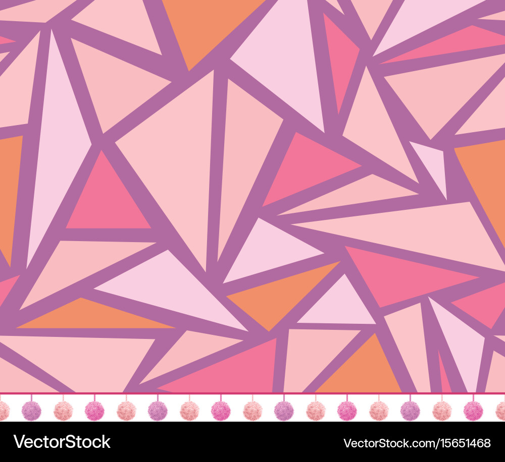 Pink Triangles Mosaic Pattern Vector Image