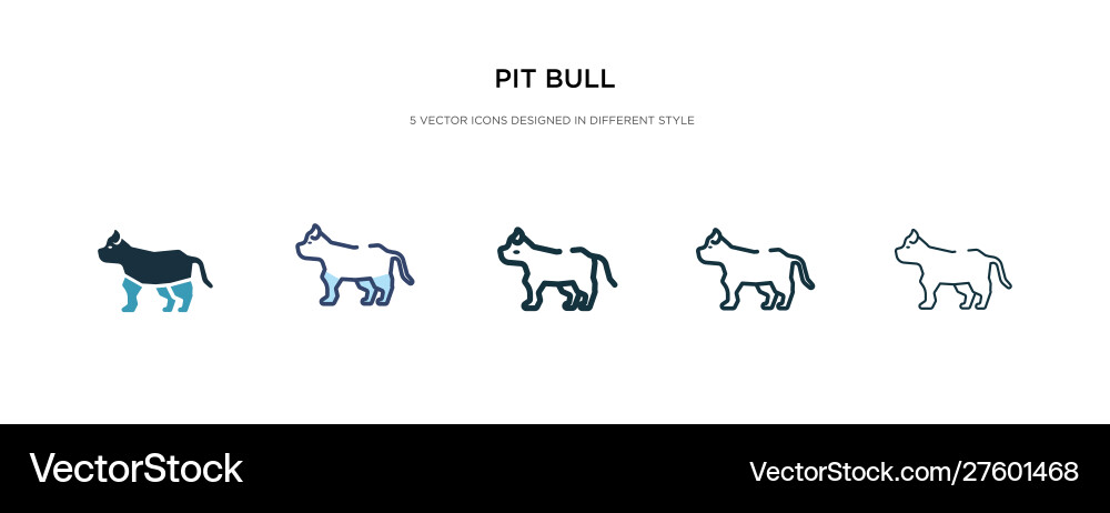 Pit bull icon in different style two colored Vector Image