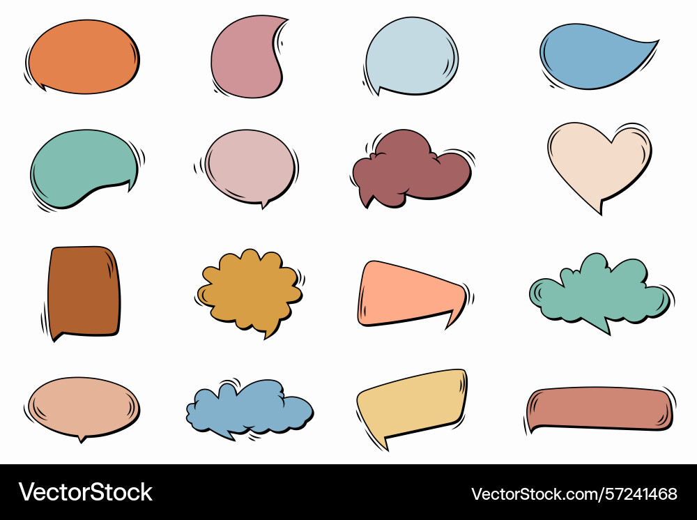 Retro chat bubbles for selecting text in bohemian Vector Image