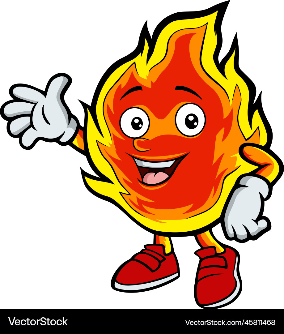 Süße Flamme Karikatur Maskottchen Rasierhand Süße Flamme Karikatur Maskottchen Rasierhand vektorbild