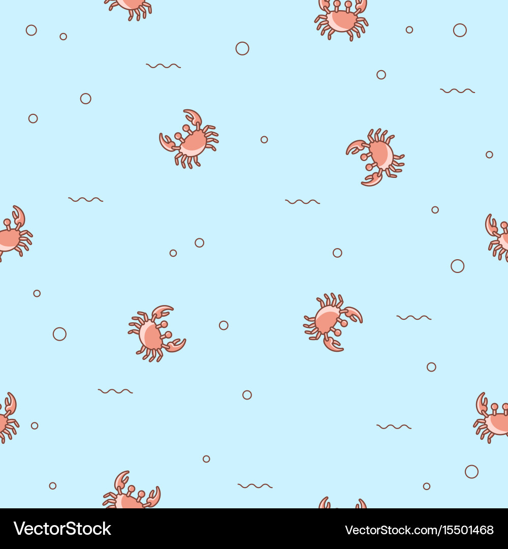 Seamless pattern crabs vector image