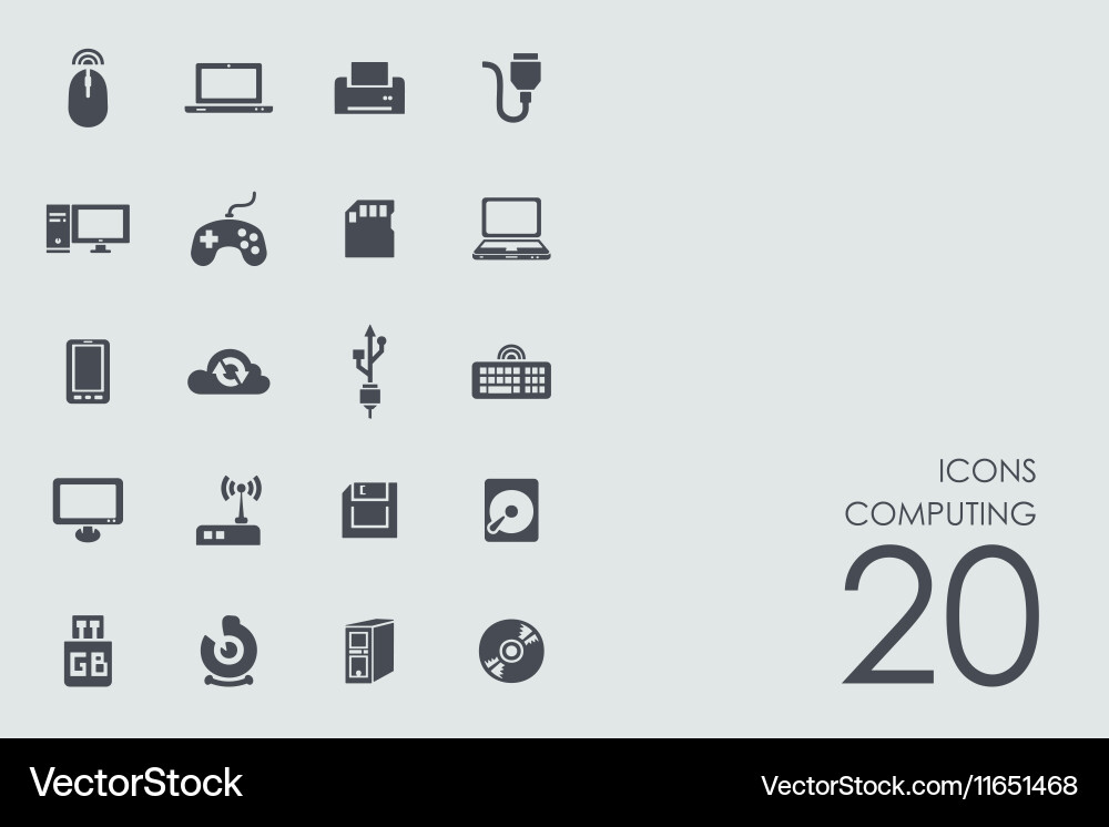 Set of computing icons vector image