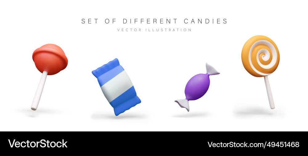 Set of realistic sweets round and rectangular vector image