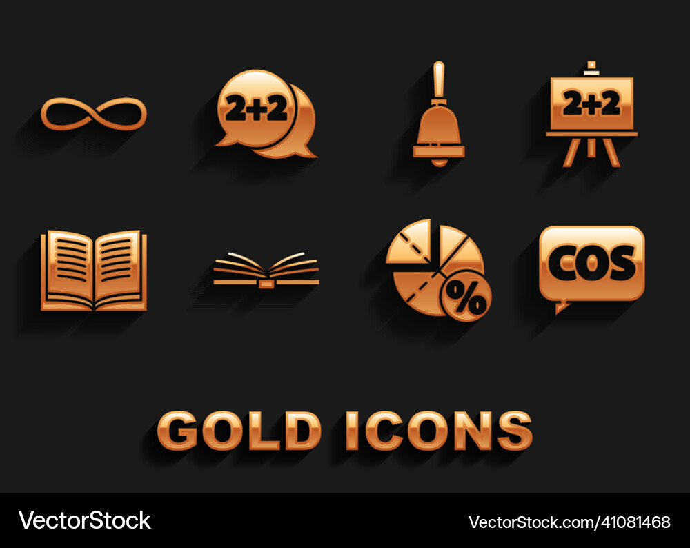 Set open book chalkboard mathematics function Vector Image