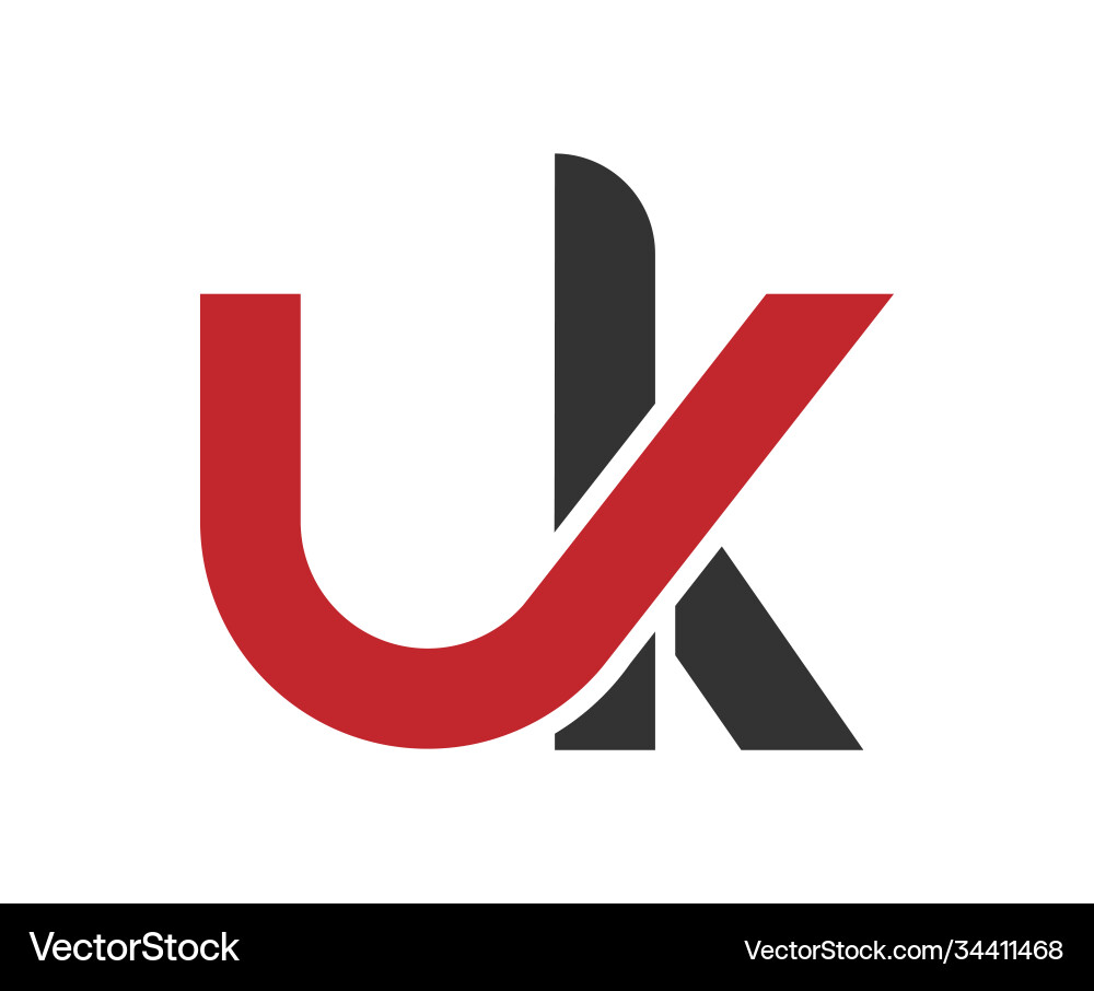 Stylized lowercase letters k and u are linked Stylized lowercase letters k and u are linked vector image