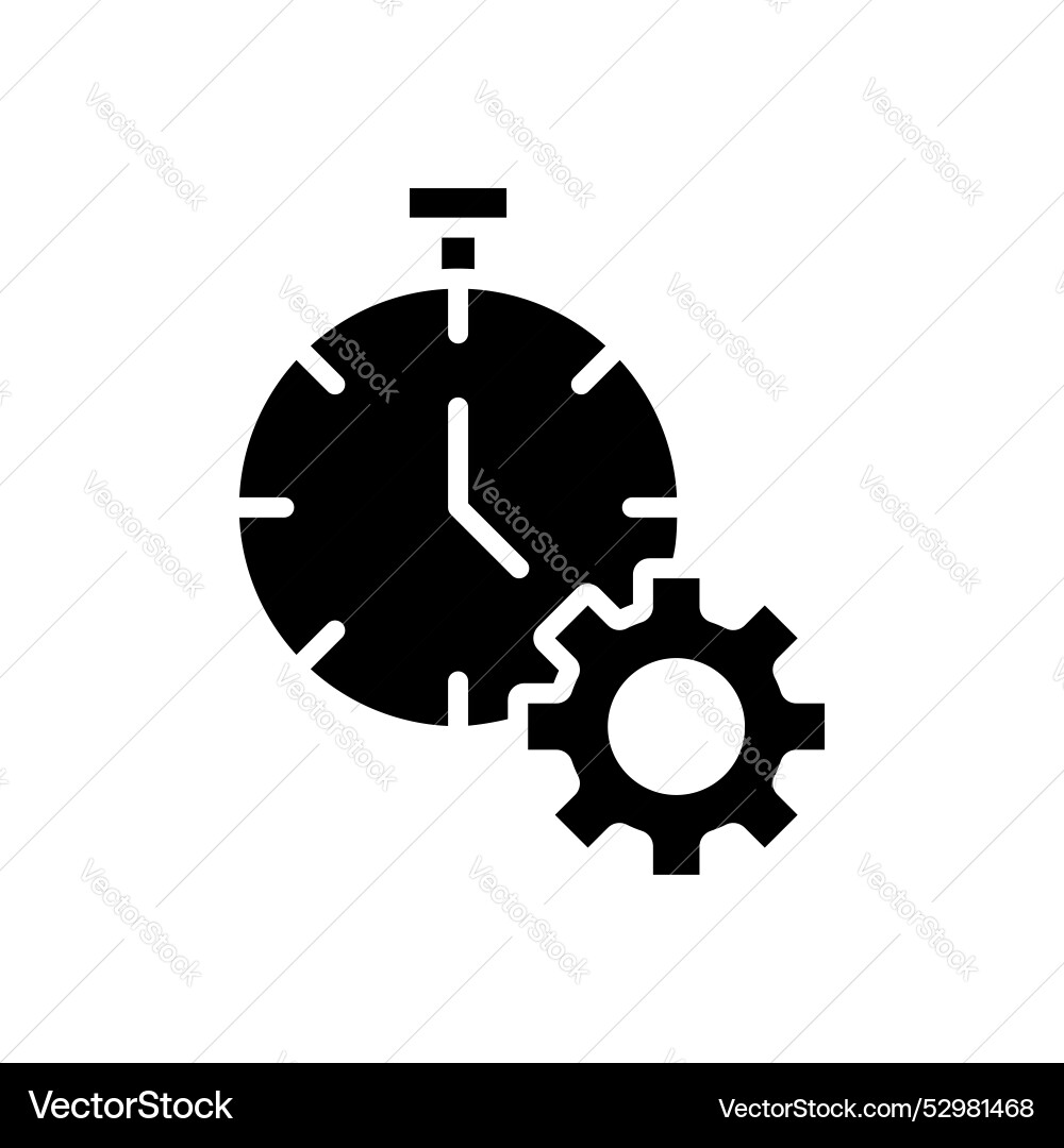 Time management icon set clock work project vector image