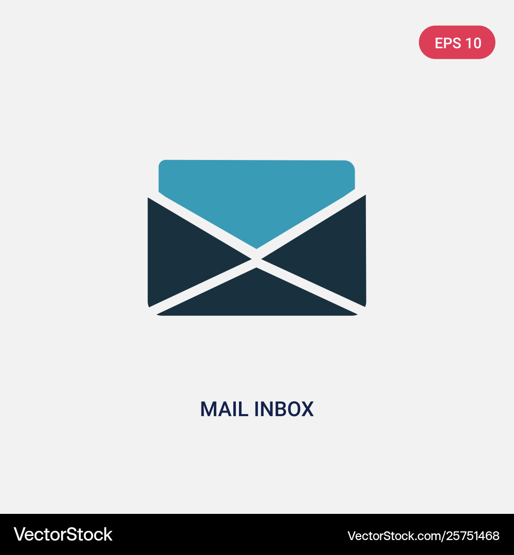 Two color mail inbox icon from user interface Two color mail inbox icon from user interface vector image