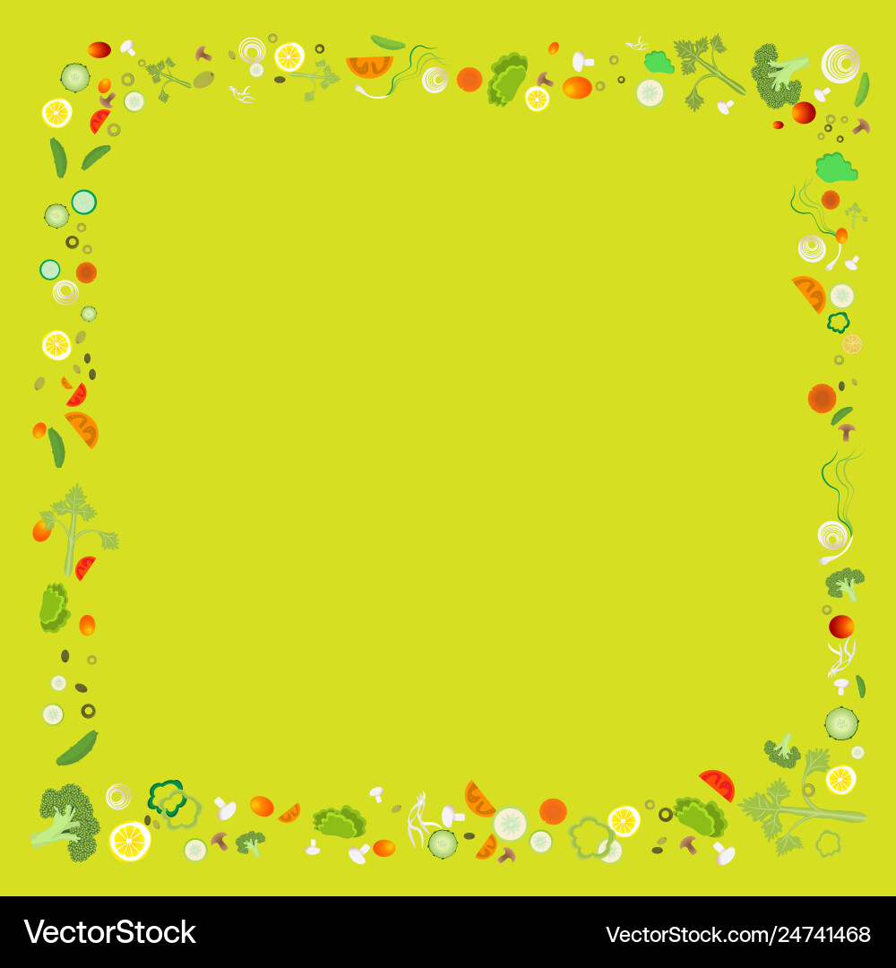 Vegetable pattern frame for web and print Vegetable pattern frame for web and print vector image