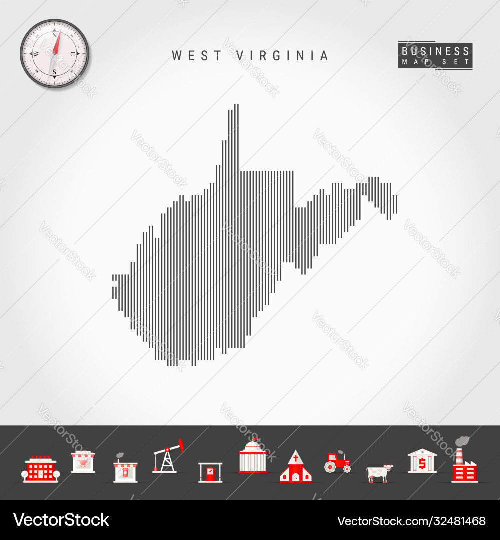 Vertical lines pattern map west virginia Vertical lines pattern map west virginia Vector Image