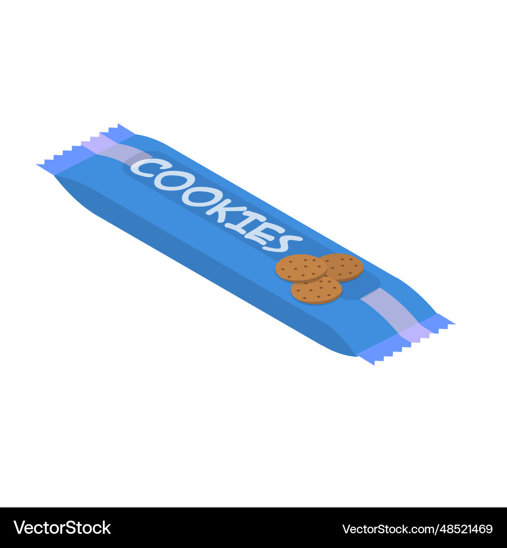 3d isometric flat set of snack packages Vector Image
