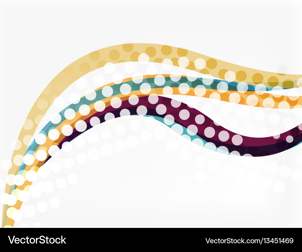 Abstract wavy lines with transparent dots Vector Image