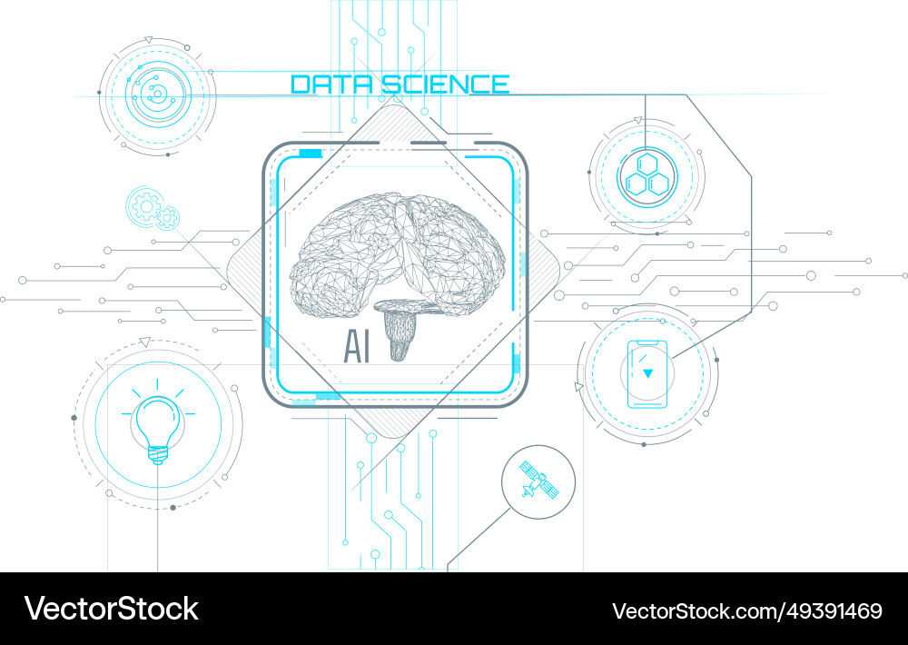 Artificial intelligence testing virtual interface Artificial intelligence testing virtual interface vector image