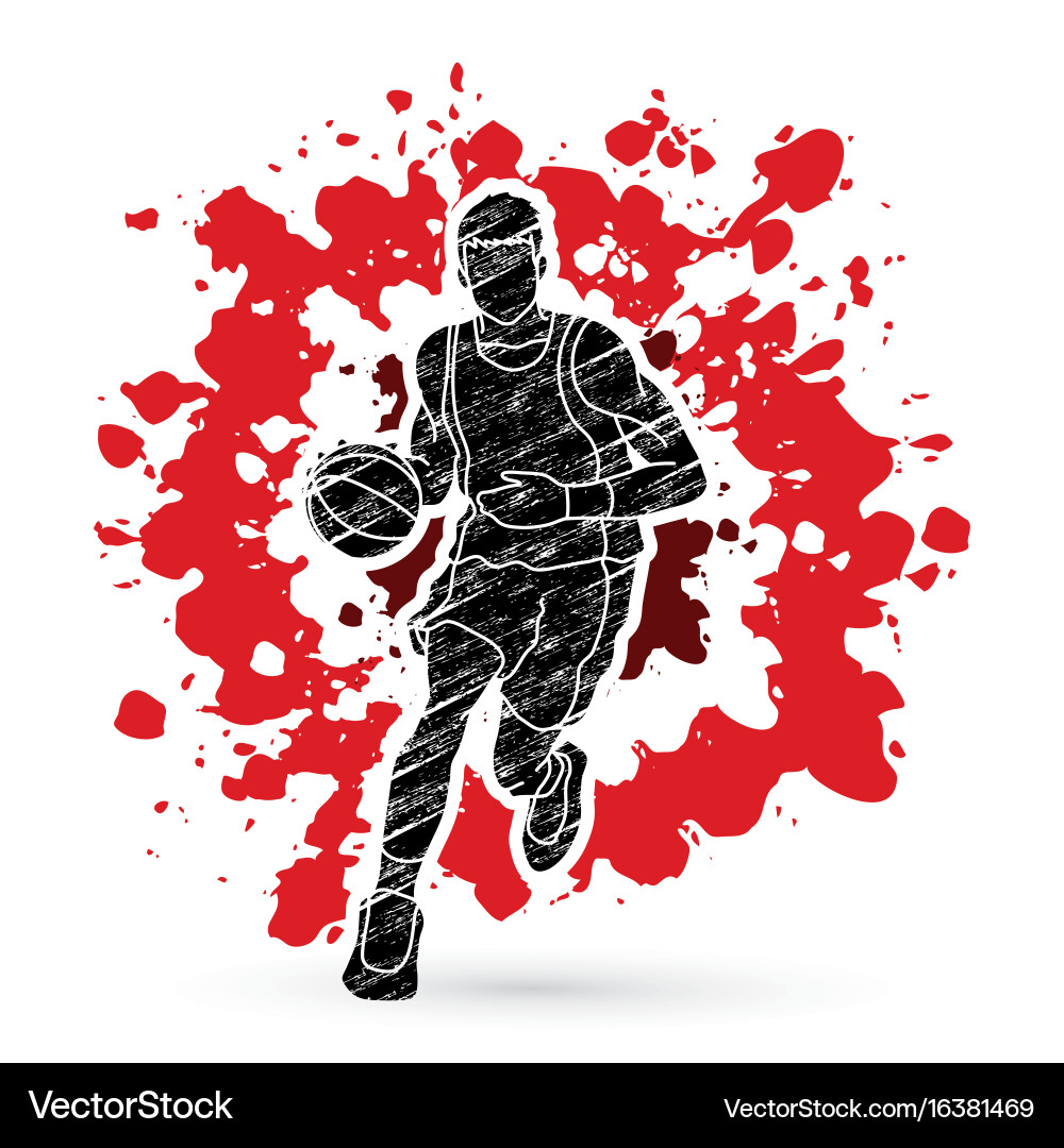Basketball player running front view Vector Image