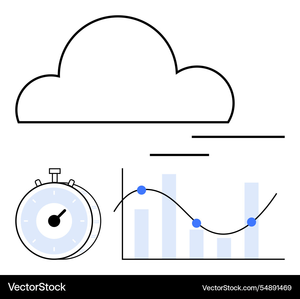 Cloud Computing mit Datenanalyse und Zeit Cloud Computing mit Datenanalyse und Zeit vektorbild