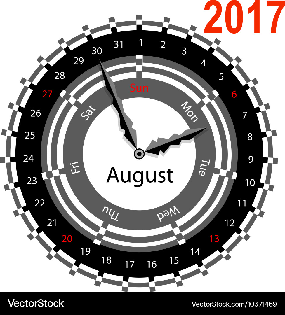 Creative idea of design a clock with circular vector image