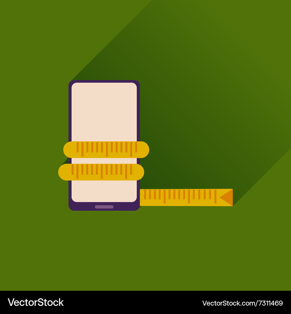 Flat web icon with long shadow mobile diet Vector Image