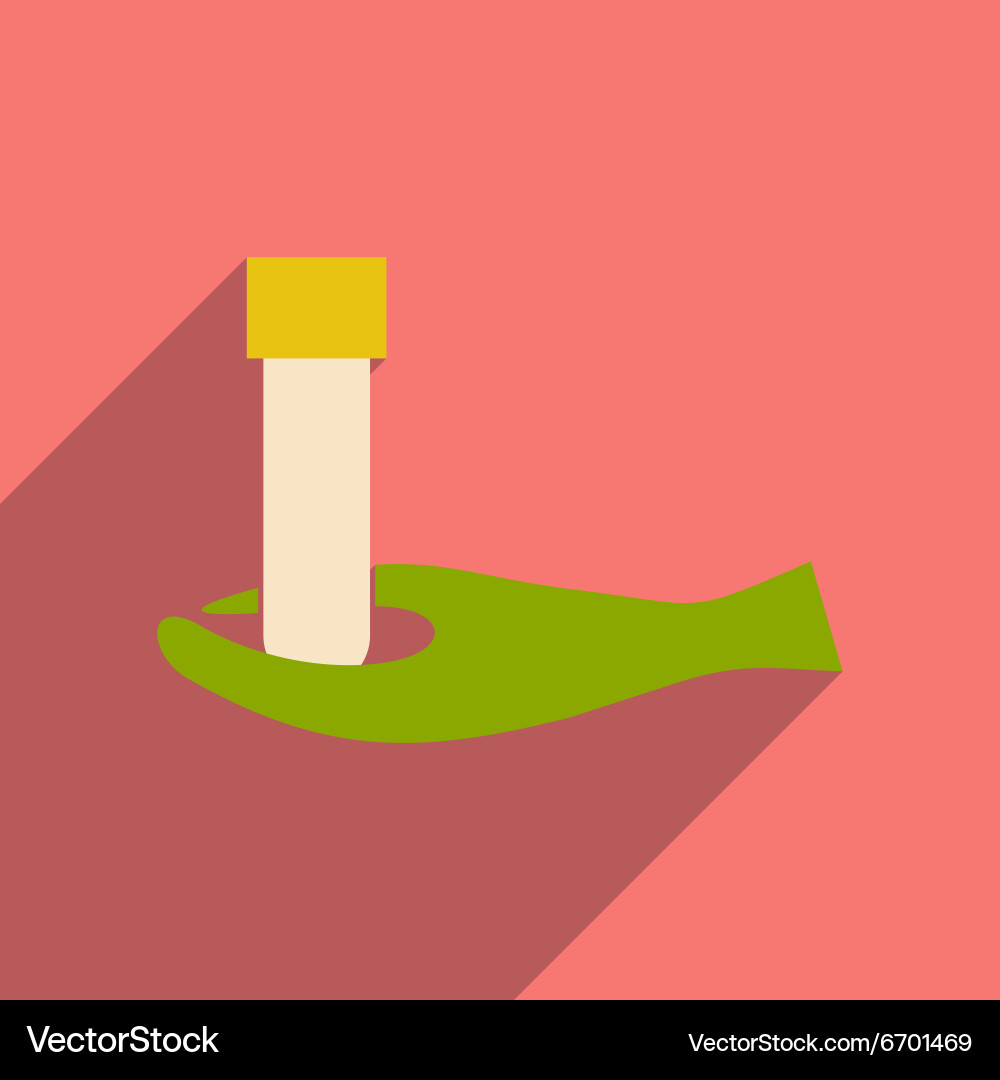 Flat with shadow icon and mobile application lab Vector Image