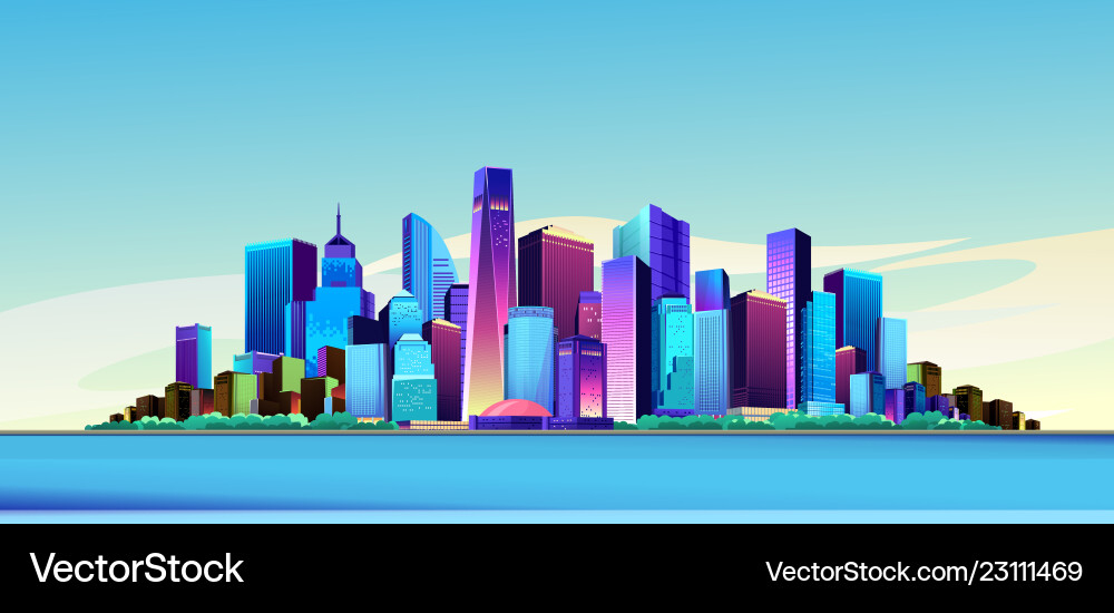 Futuristic Cityscape Royalty Free Vector Image