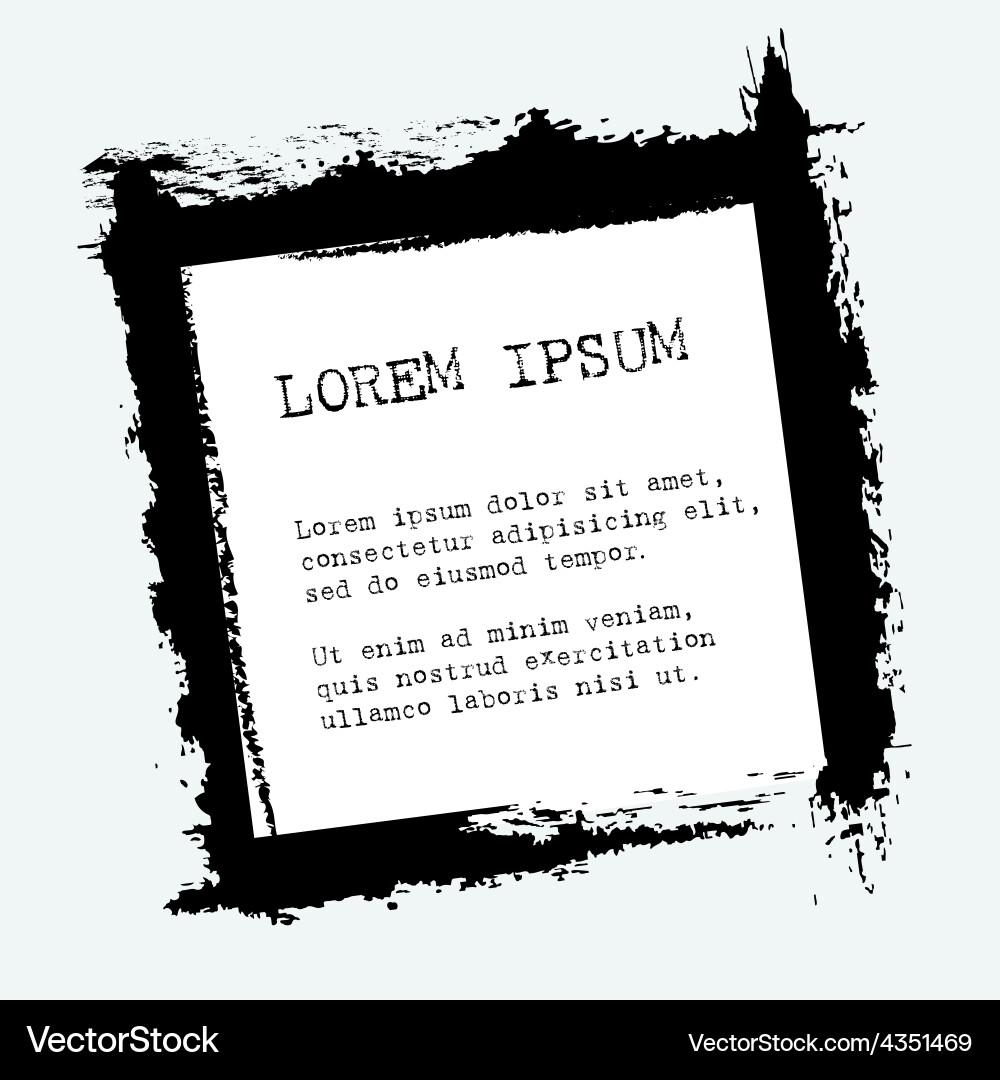 Grunge frame with text vector image