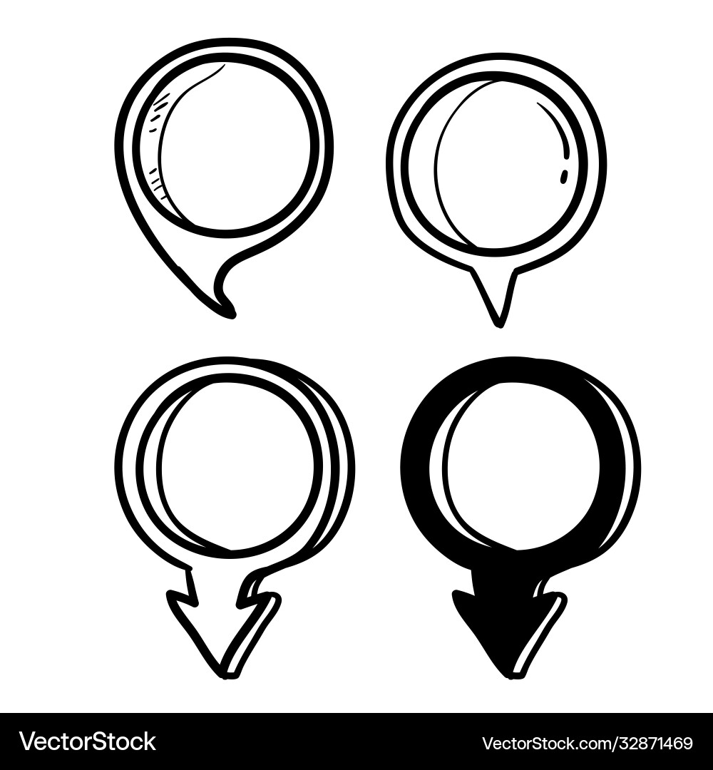 Hand drawn pin map pointer icon isolated Hand drawn pin map pointer icon isolated vector image