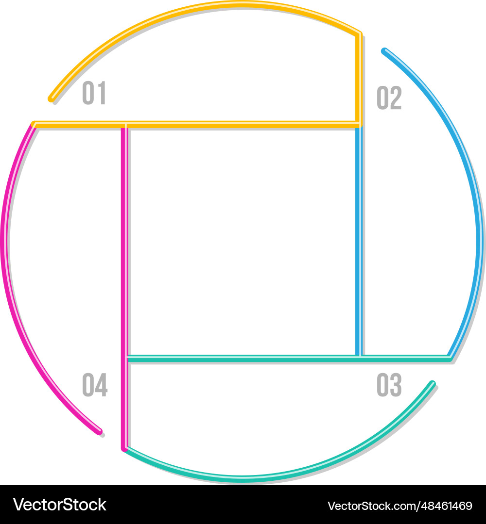 Infographioc color line shape template round text Infographioc color line shape template round text vector image
