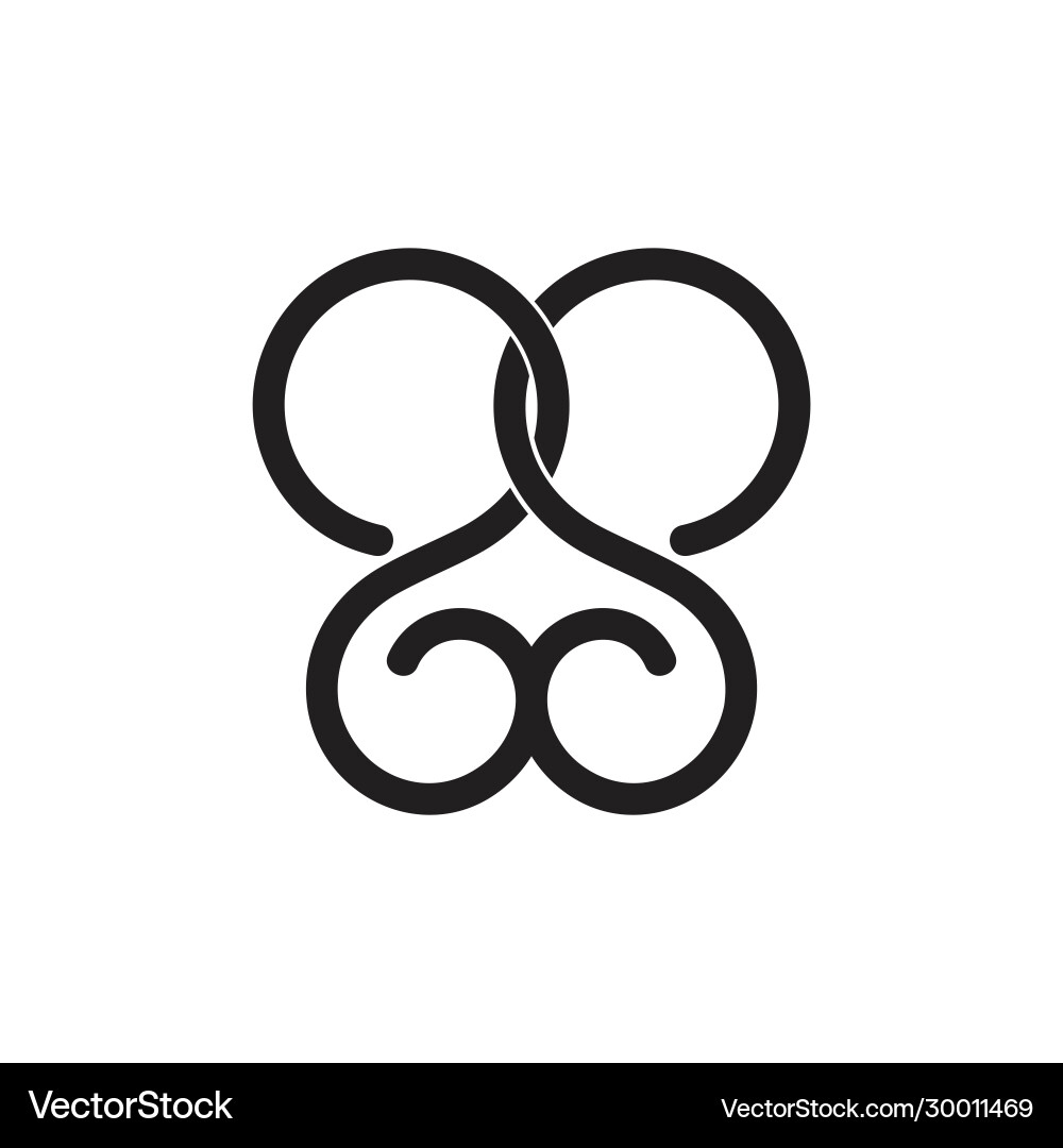 Letter s linked loop curve line logo Vector Image
