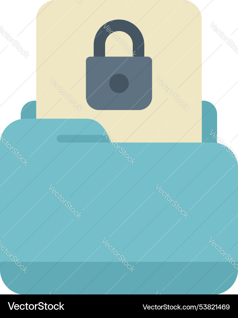Locked file folder keeping documents secure Locked file folder keeping documents secure vector image