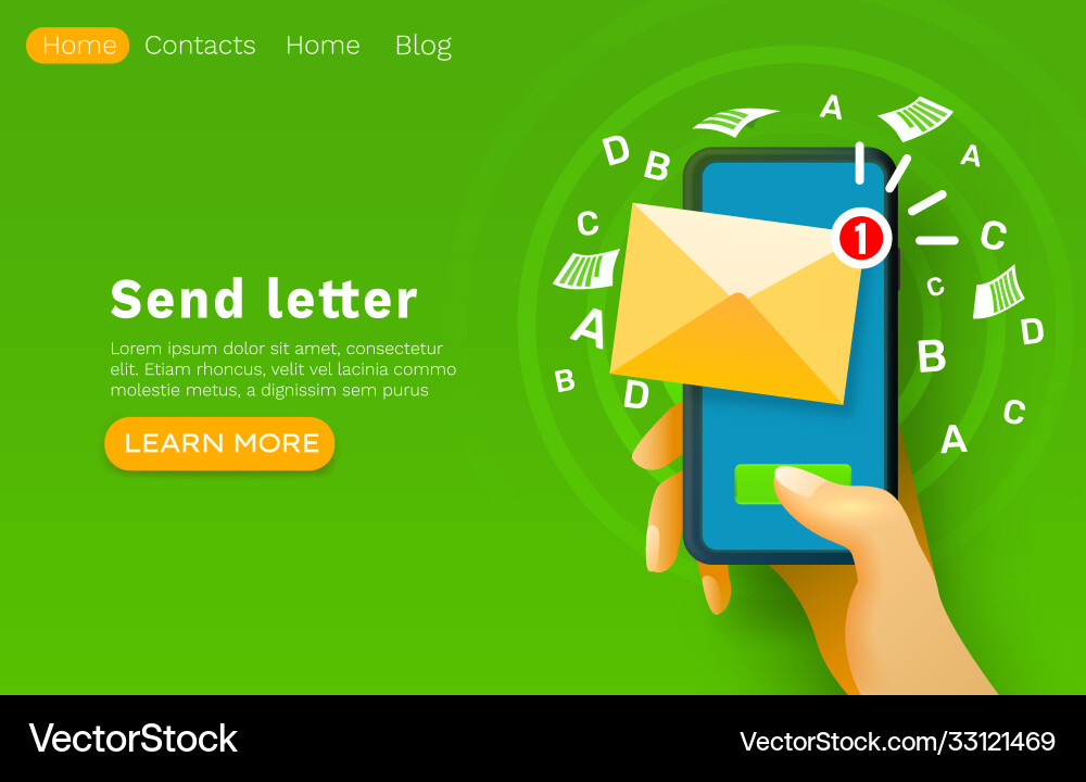 Mobile email message chat internet web site vector image