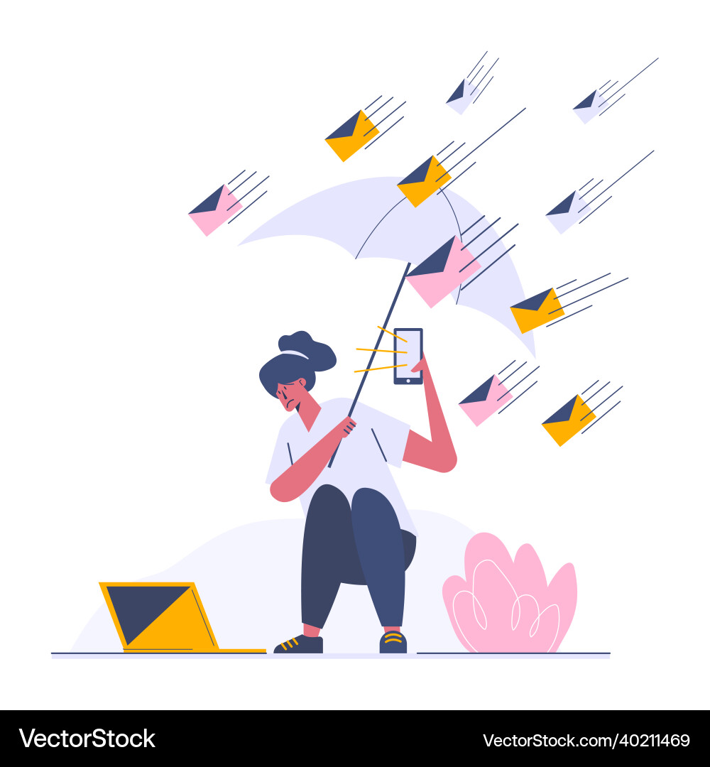 Sending mail through online web template cartoon Vector Image