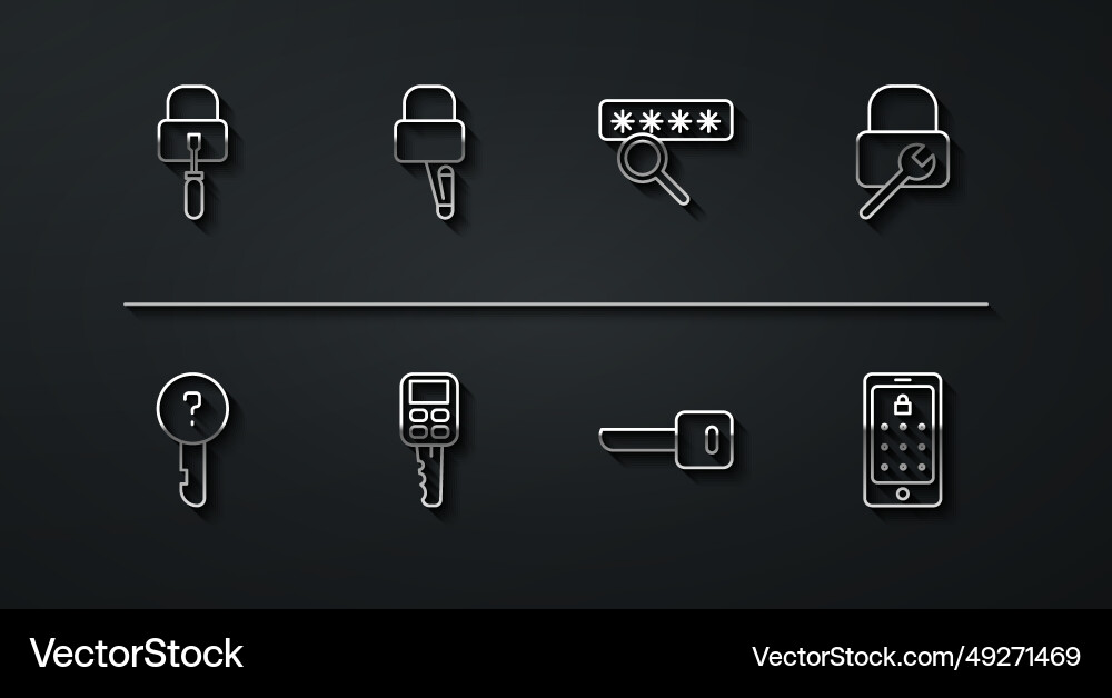Set line lock picks for picking undefined Set line lock picks for picking undefined vector image