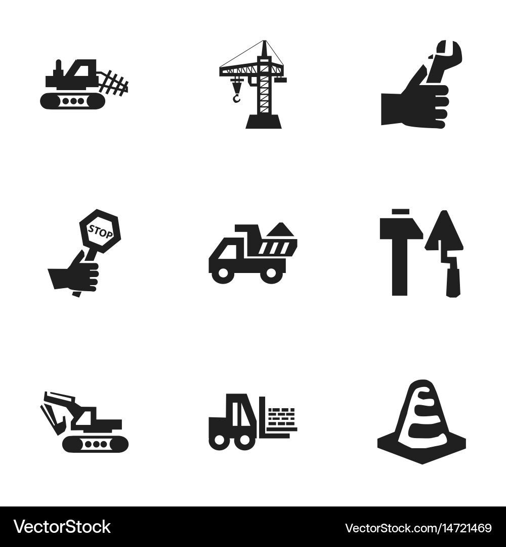 Set of 9 editable structure icons includes Vector Image