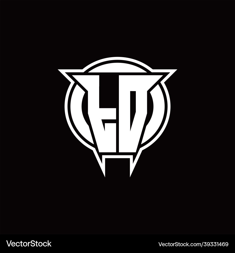 Td logo monogram with circle rounded shape design vector image