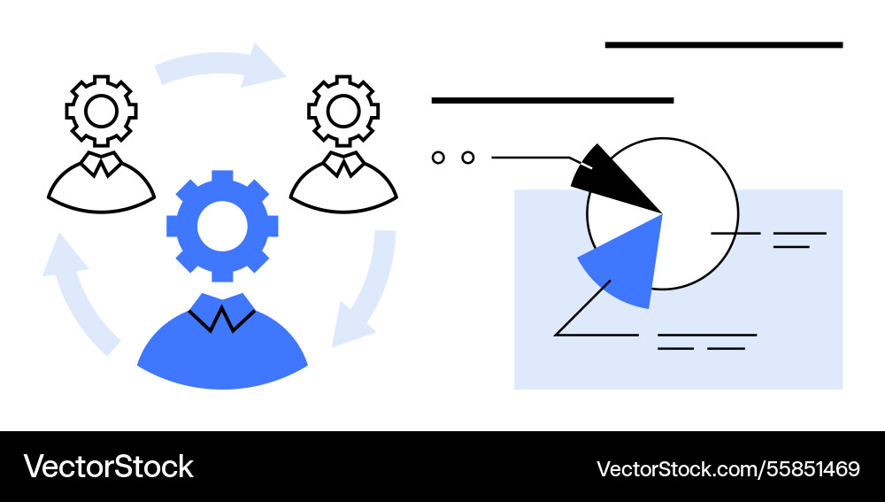 Teamwork and workflow optimization using data Vector Image