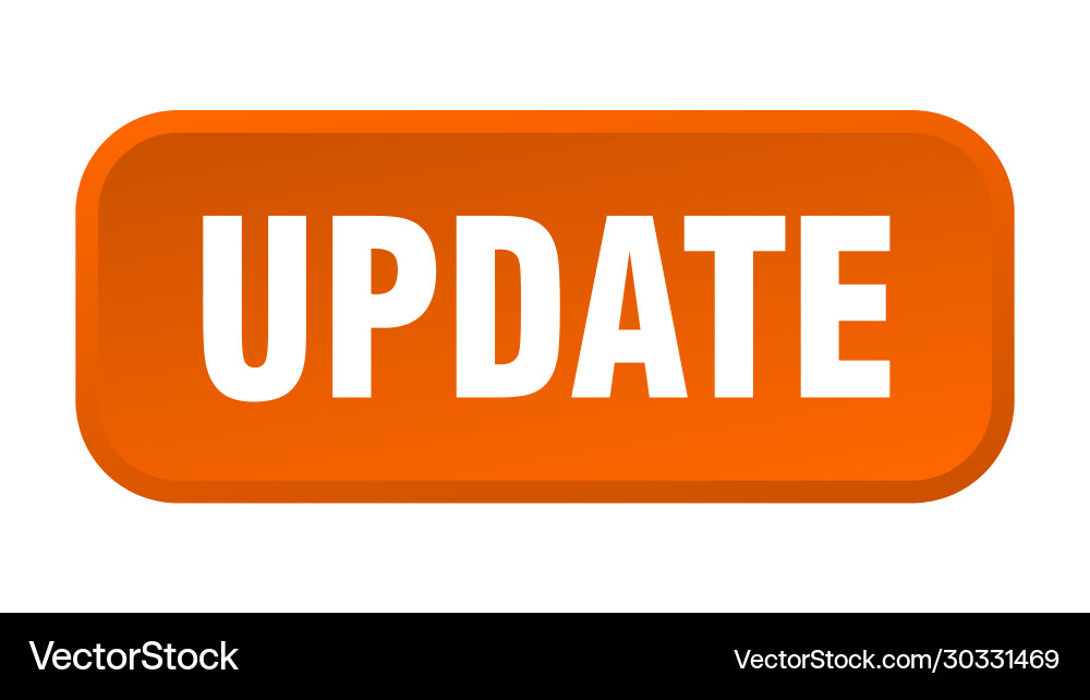Update button square 3d push Vector Image