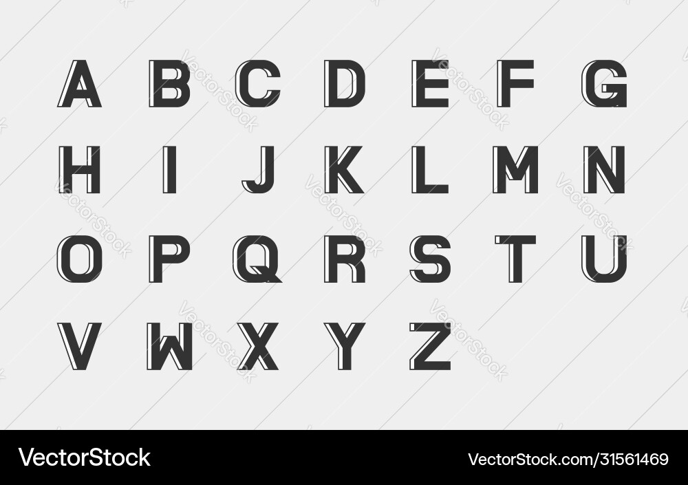 Uppercase Sans Serif Font Collection Vector Image