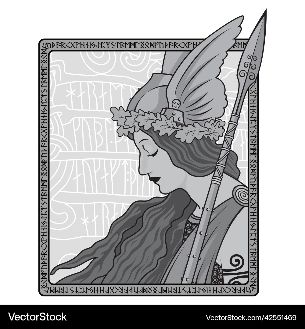 Valkyrie to scandinavian mythology Valkyrie to scandinavian mythology vector image