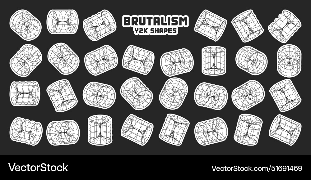 Wireframe lined shapes perspective mesh 3d grid Wireframe lined shapes perspective mesh 3d grid vector image
