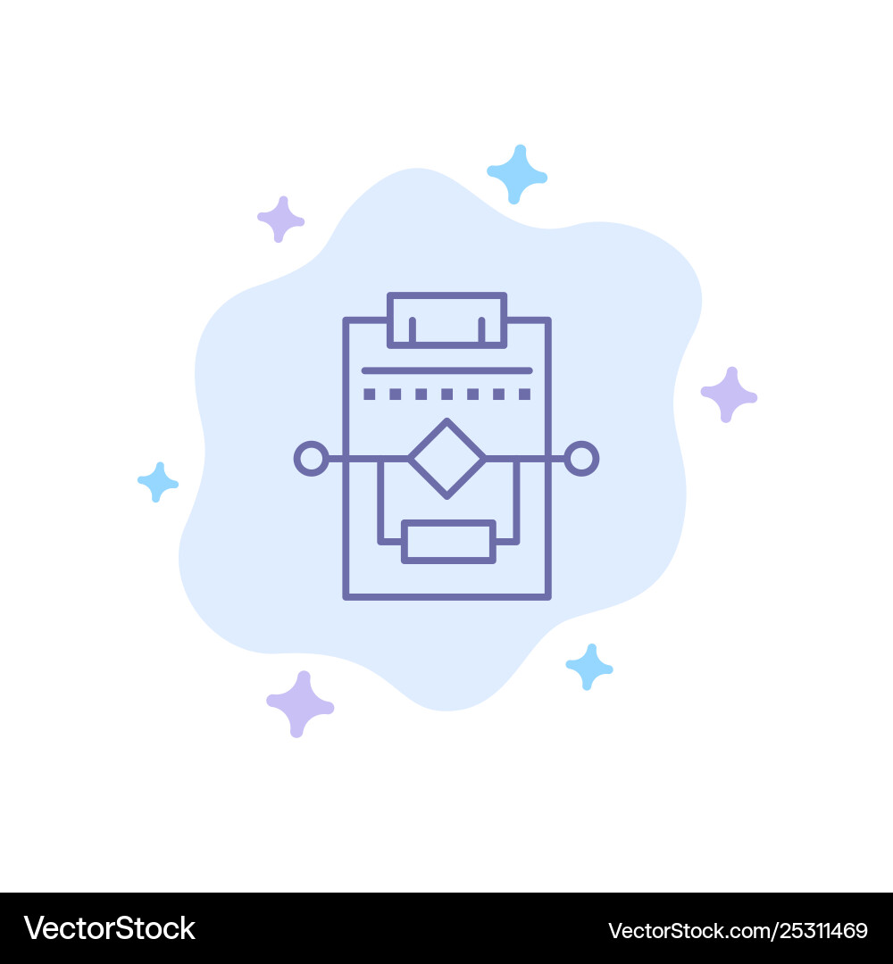 Workflow network process settings blue icon Workflow network process settings blue icon Vector Image