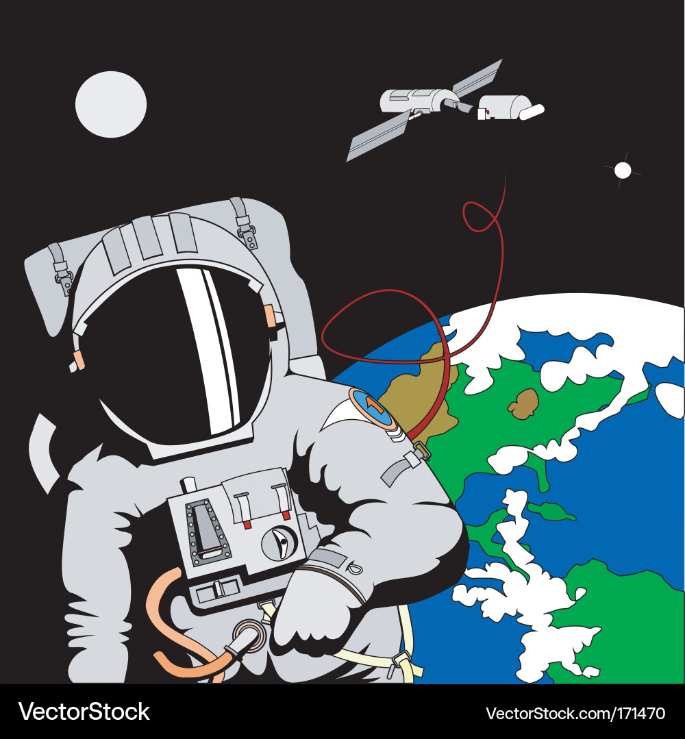 Astronaut Floating in Space vector image