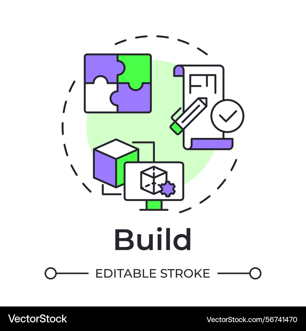 Build multi color concept icon Build multi color concept icon vector image