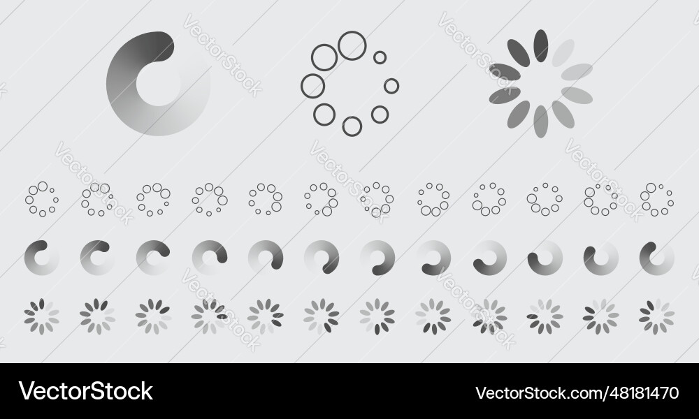 Circular loading buffering icons set Circular loading buffering icons set vector image