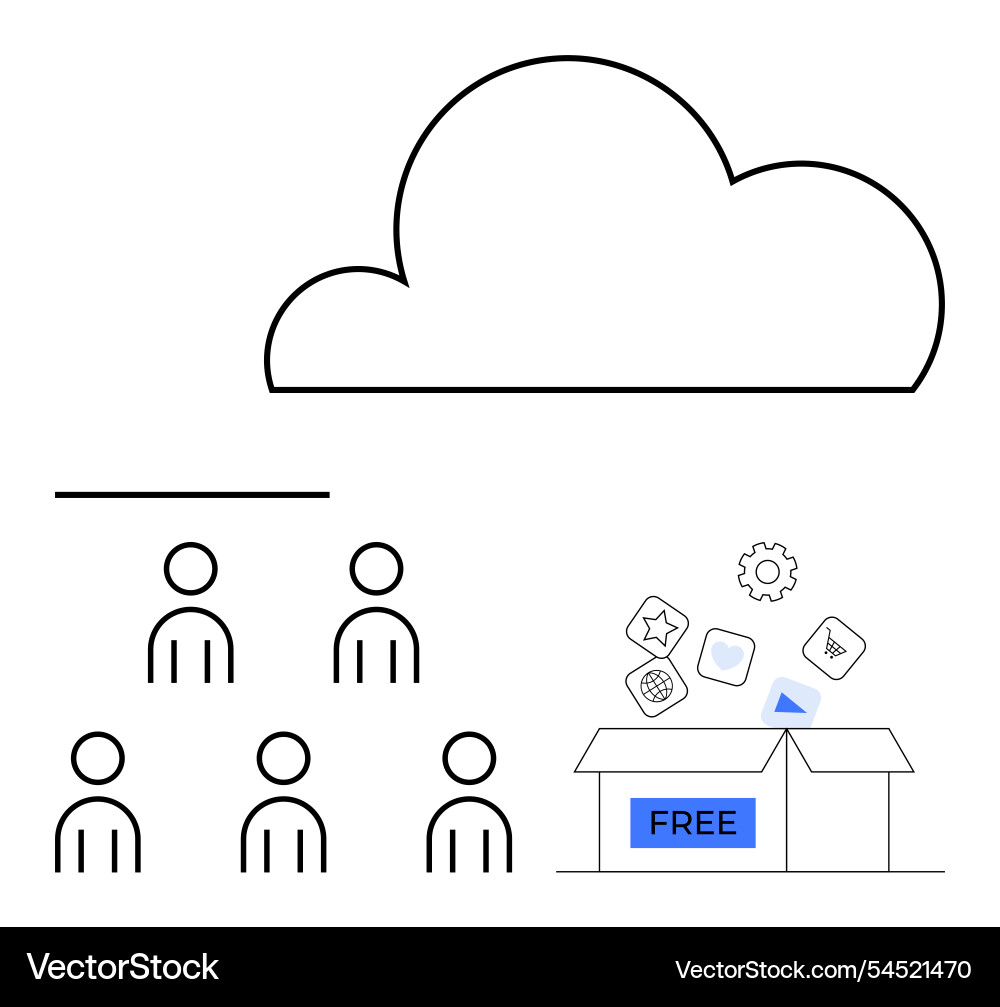 Cloud technology open source solutions Vector Image