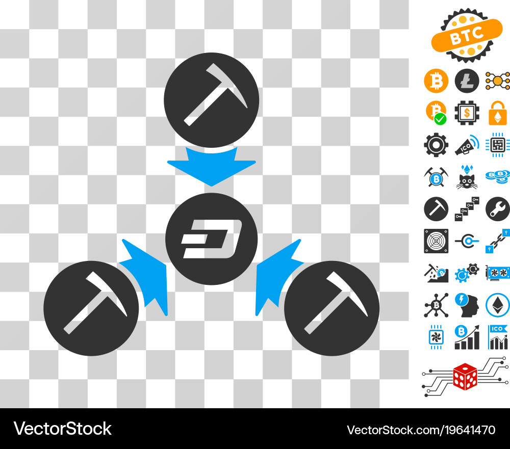 Dash mining pool icon with bonus Vector Image