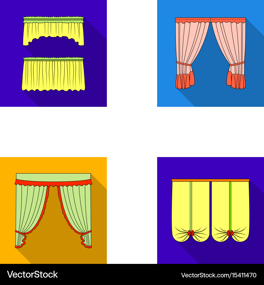 Different types of window curtainscurtains set Vector Image