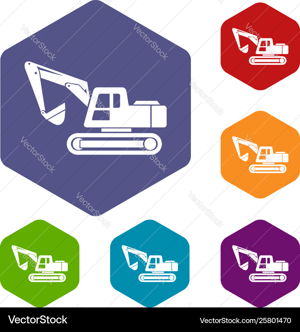 Digging machine icon simple style Digging machine icon simple style Vector Image