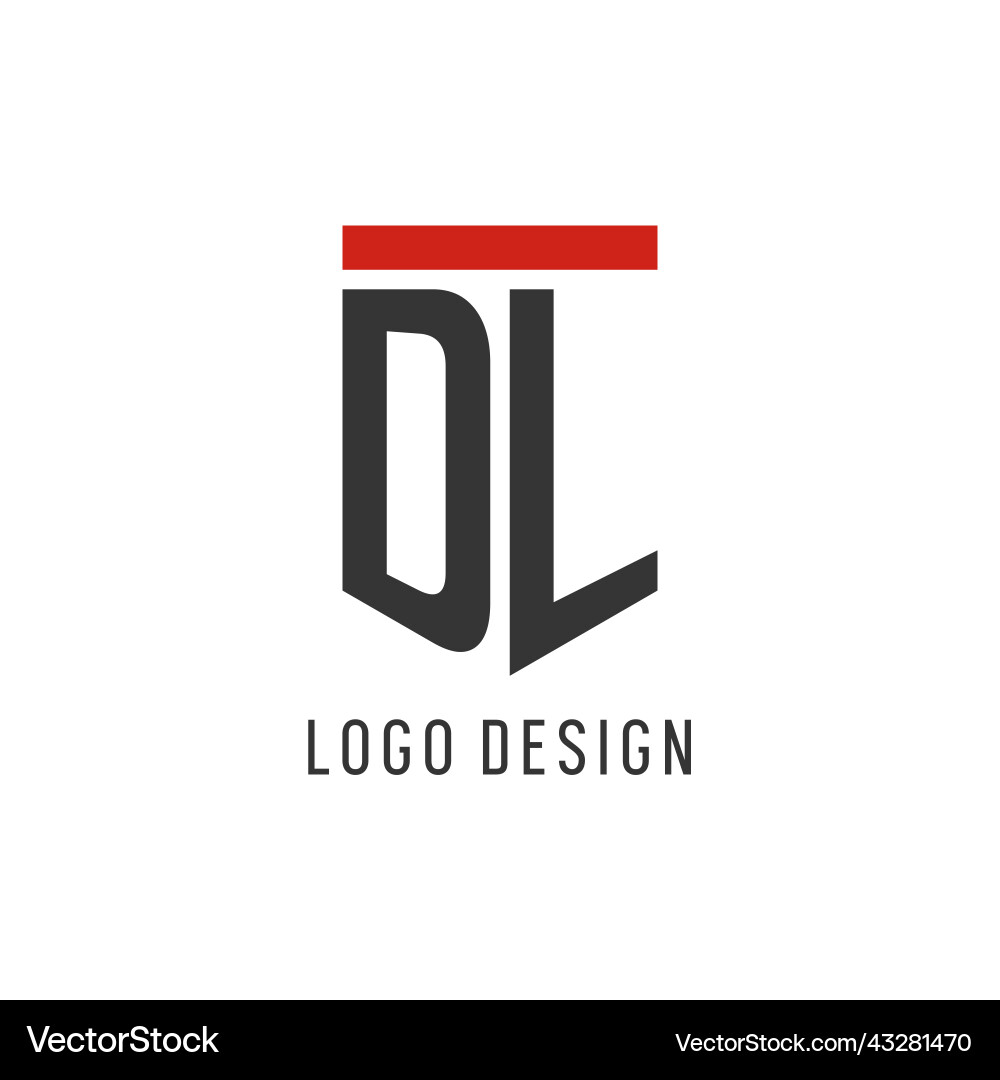 Dl initial esport logo with simple shield design Dl initial esport logo with simple shield design Vector Image